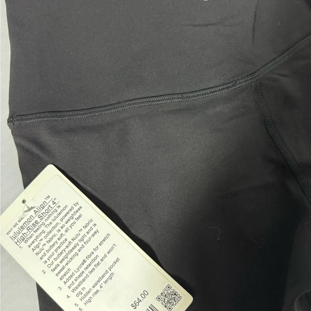 Lululemon Align High-Rise Black 4” Shorts SZ 6 - Picture 11 of 11